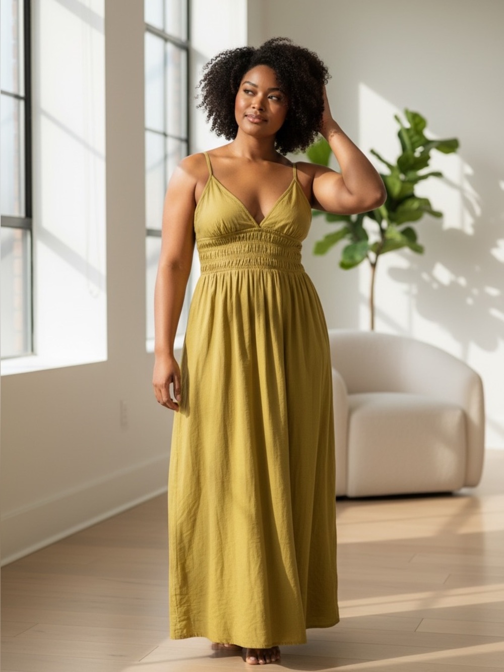 Zara Yellow Spaghetti-Strap Maxi Dress